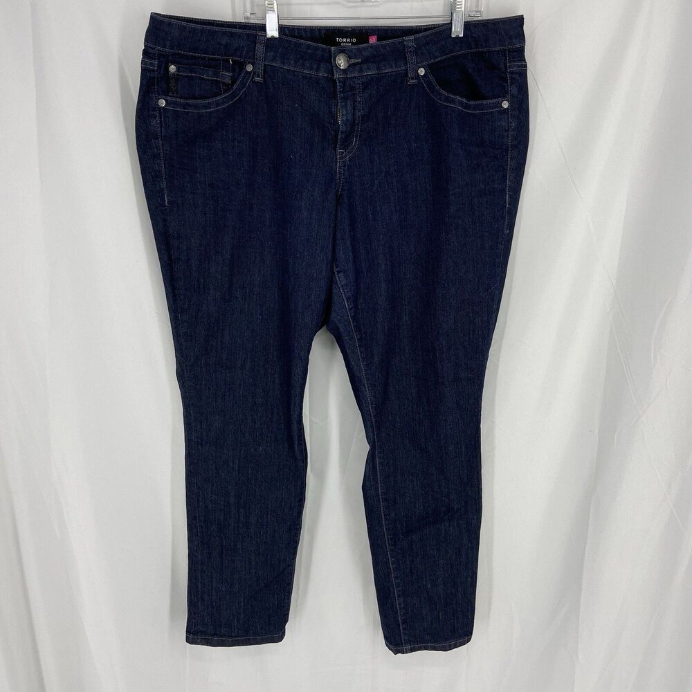 Torrid Denim Jean Womens 22 Black Grunge Y2K Skull Biker Preowned
